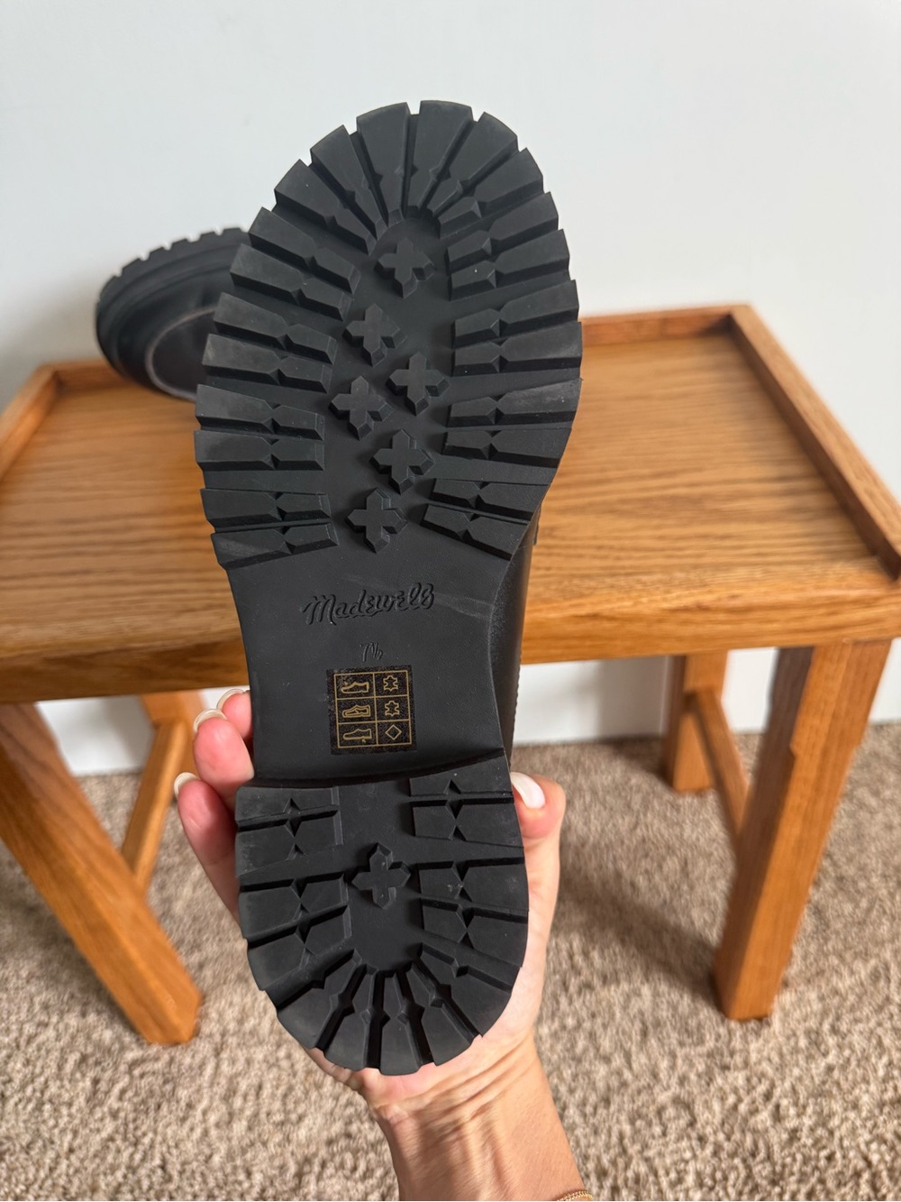 Madewell Black Leather Lug Sole Mule with Gold Bit - Picture 4 of 5
